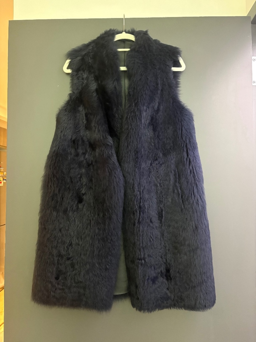 Shearling vest, 100% sheepskin, reversible. Dark Navy